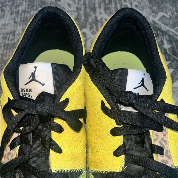 Jordan men’s Dear 90’s Yellow and Green suede Sneakers size 12 - Picture 4 of 9